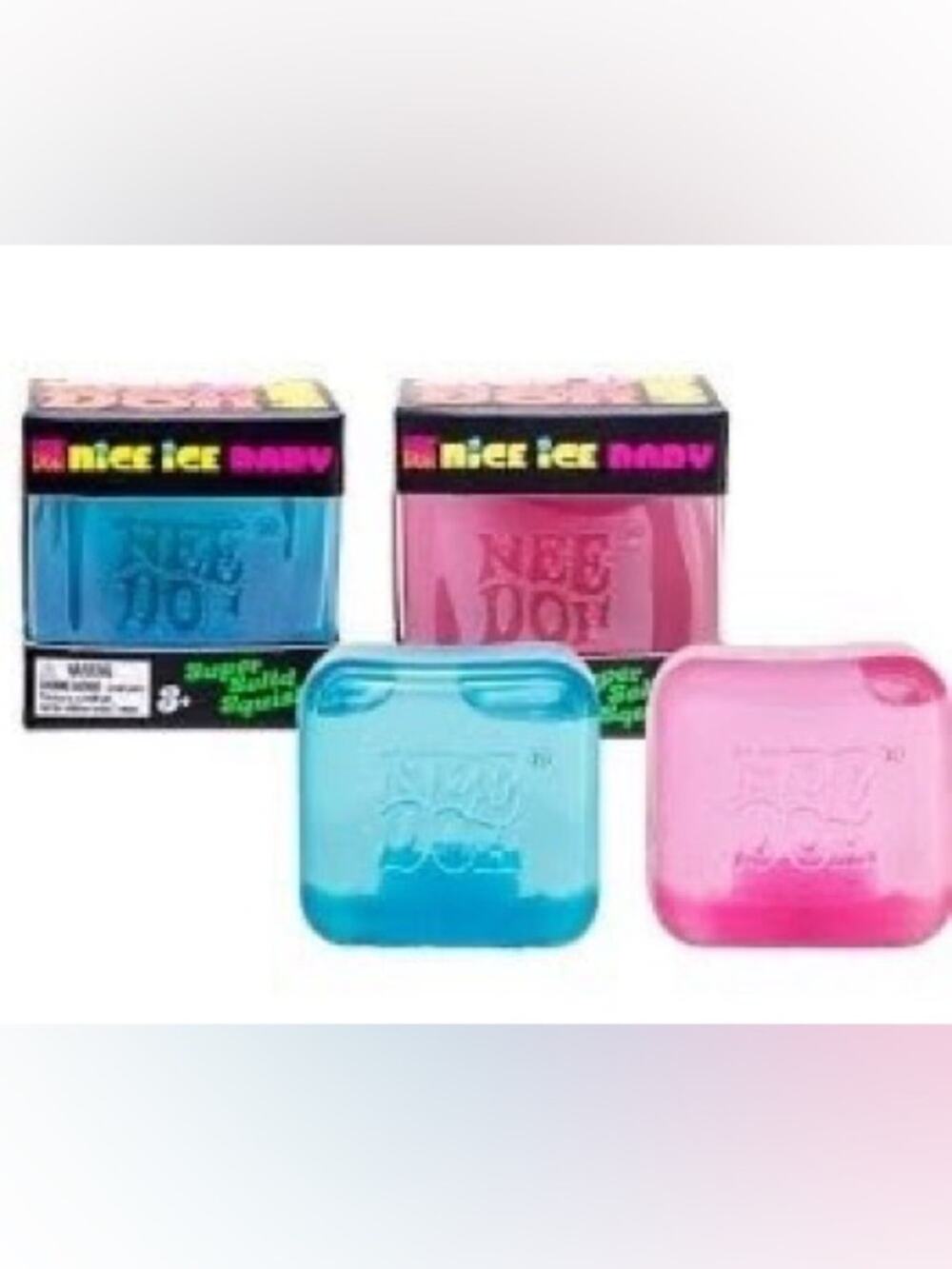 Set of 2 NeeDoh Nice Ice Baby Mini Sensory Cubes - (Pink & Blue) - NIB!